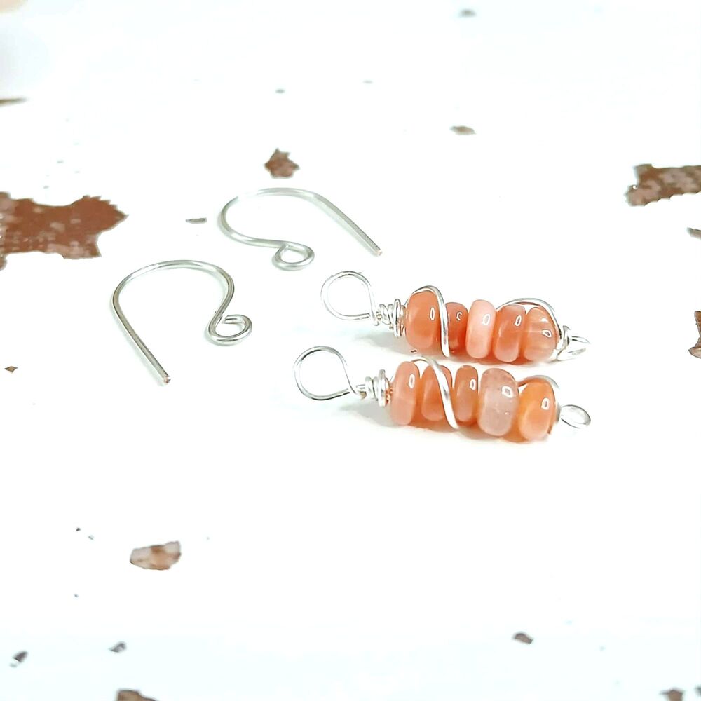 DIY Earring Kit, Sunstone Crystal Earrings, Beginner Jewelry Making